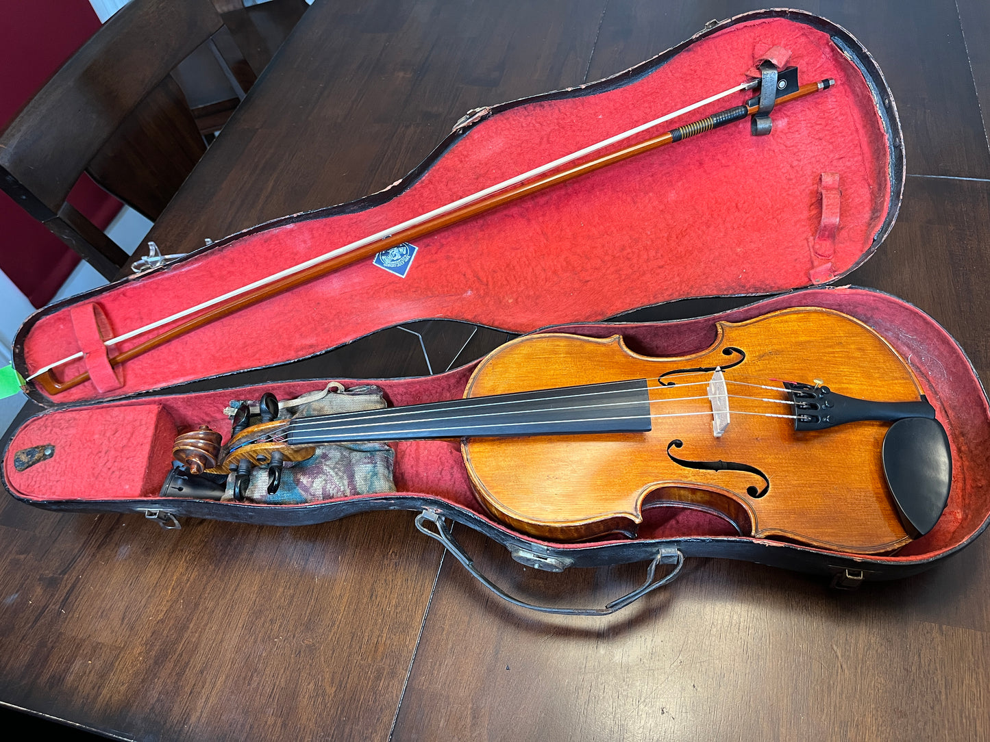 Flamed fiddle by legendary American maker Selman ' Sol. ' E Roach 1907