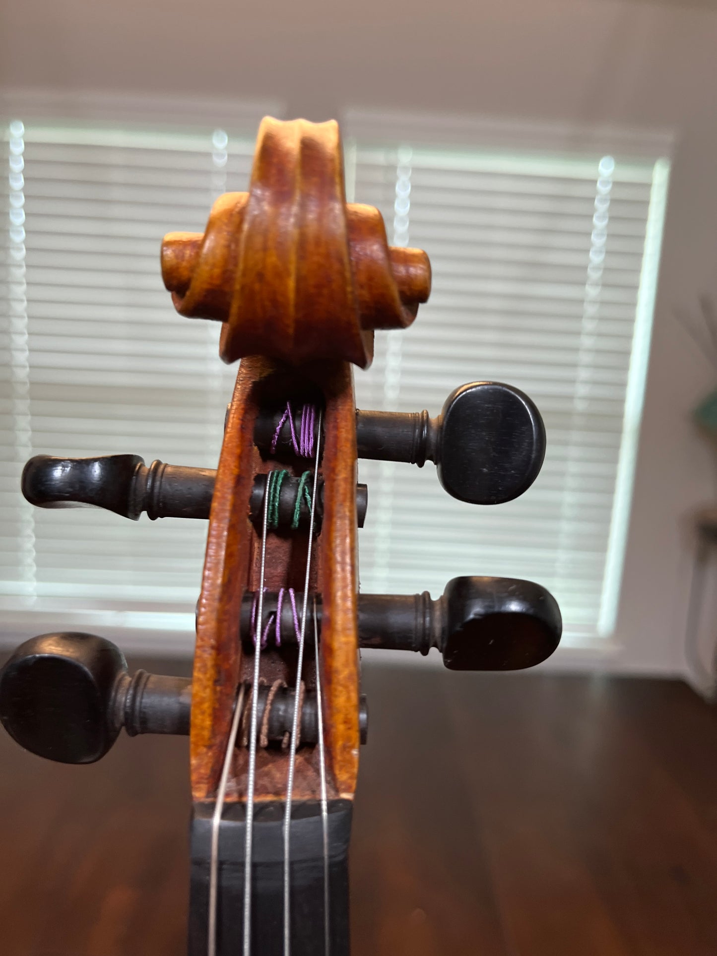 Bluegrass old tyme style folk Fiddle / Violin with the word 'Kezia' written inside - single piece flamed back