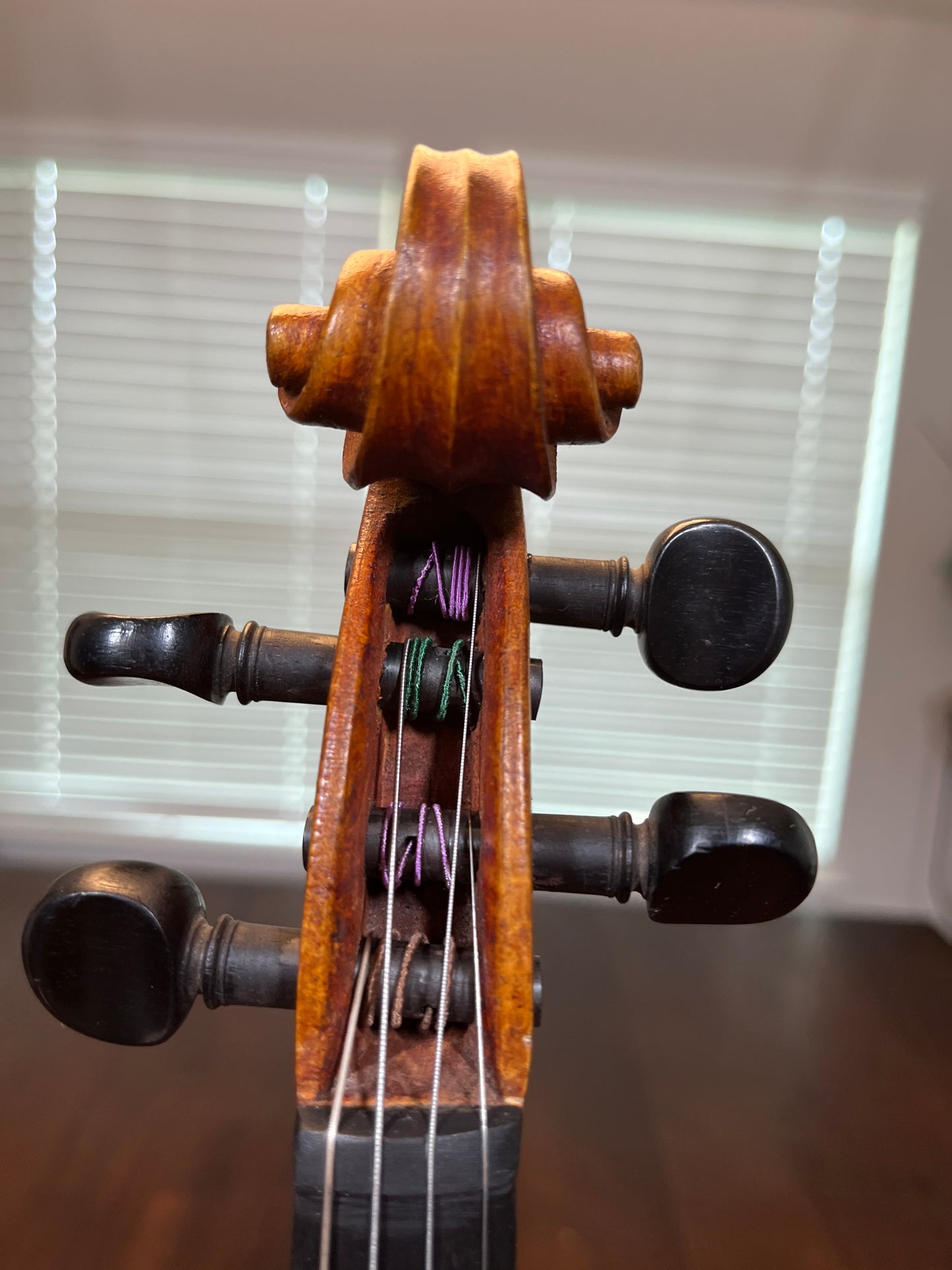 Bluegrass old tyme style folk Fiddle / Violin with the word 'Kezia' written inside - single piece flamed back
