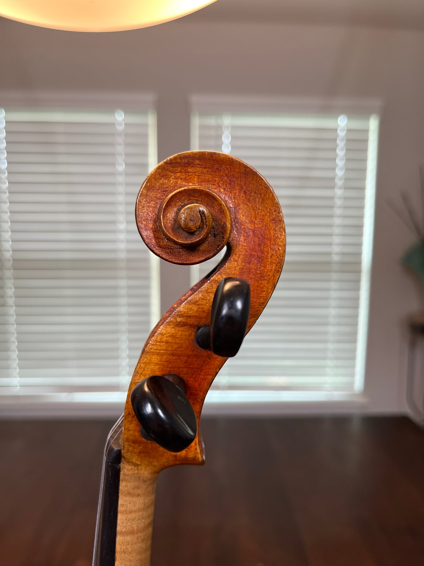 Bluegrass old tyme style folk Fiddle / Violin with the word 'Kezia' written inside - single piece flamed back