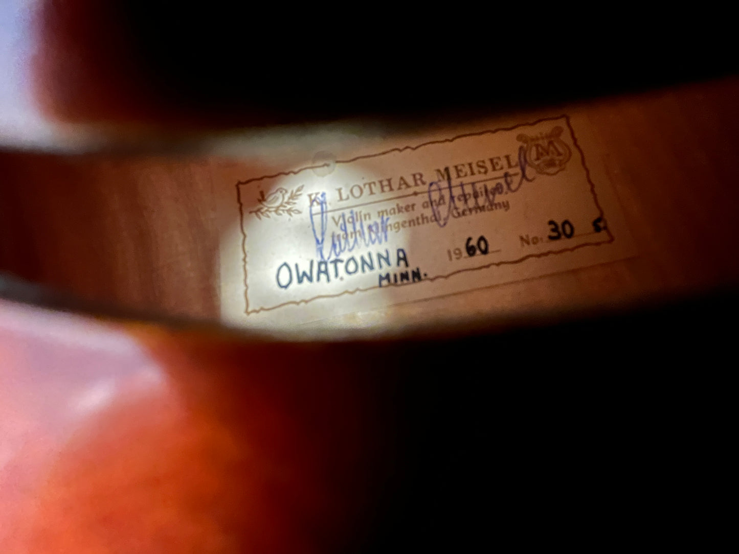 K. Lothar Meisel #30 1960 Master Violin