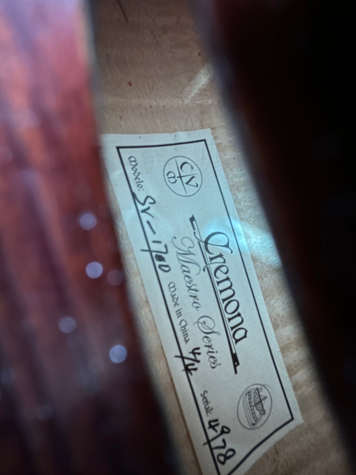 Cremona Maestro Series SV-1700 4/4 Full size Special Edition and *Discontinued* rare model