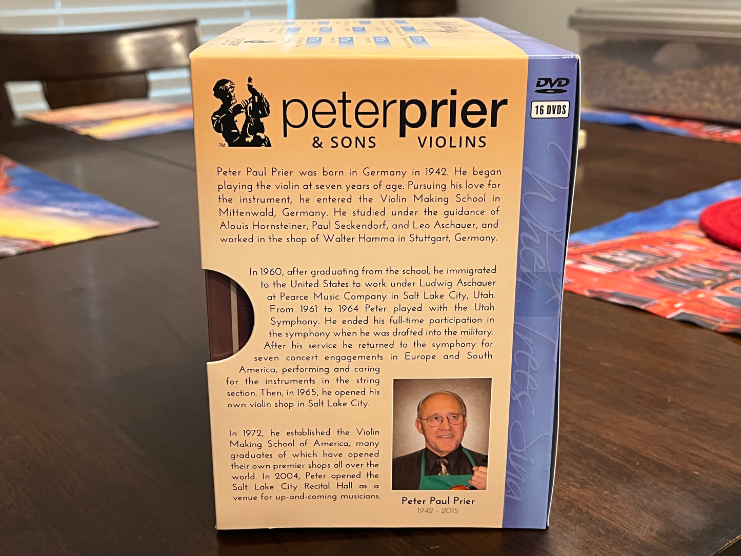 Violin making course by Peter Paul Prier on DVD 15 discs plus overview disc