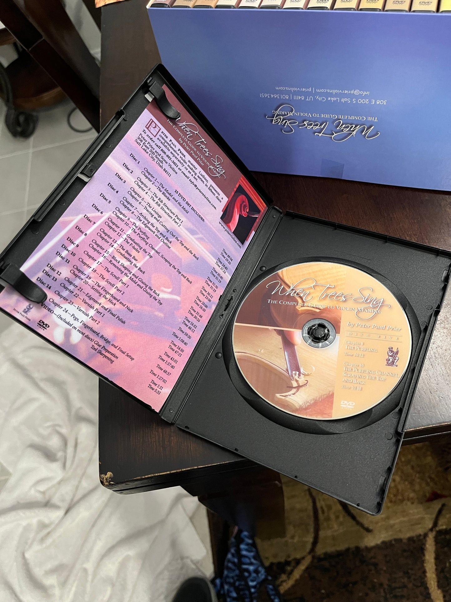 Violin making course by Peter Paul Prier on DVD 15 discs plus overview disc