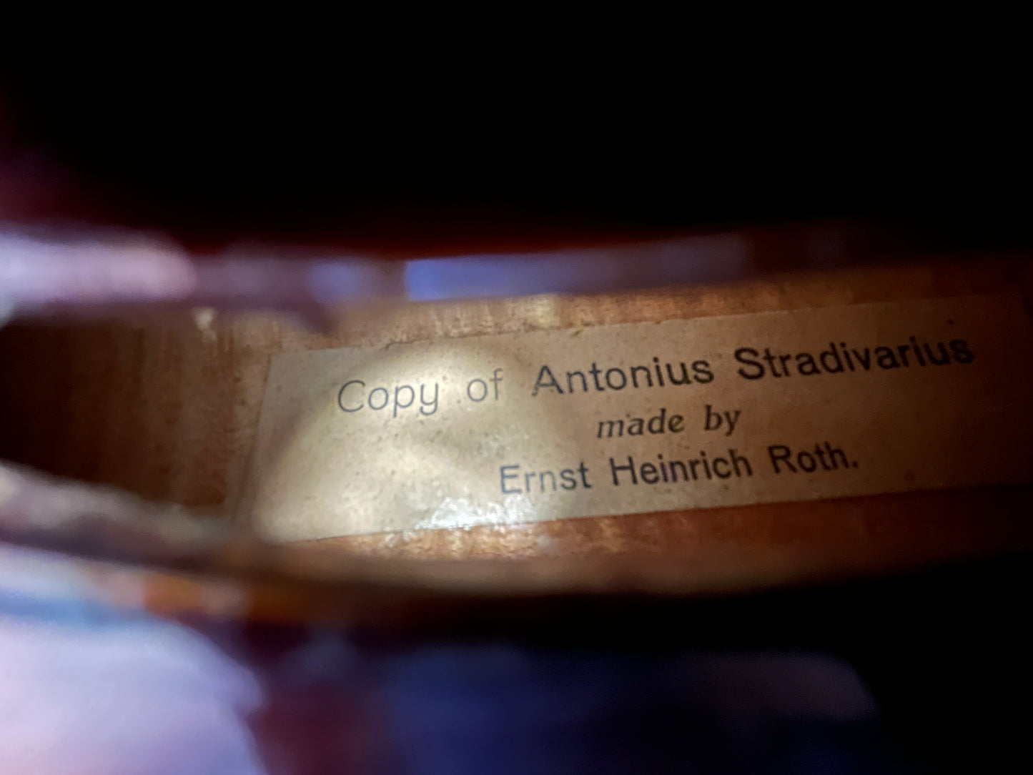 Full size violin Labeled Ernst Heinrich Roth - Strad Copy circa 1960
