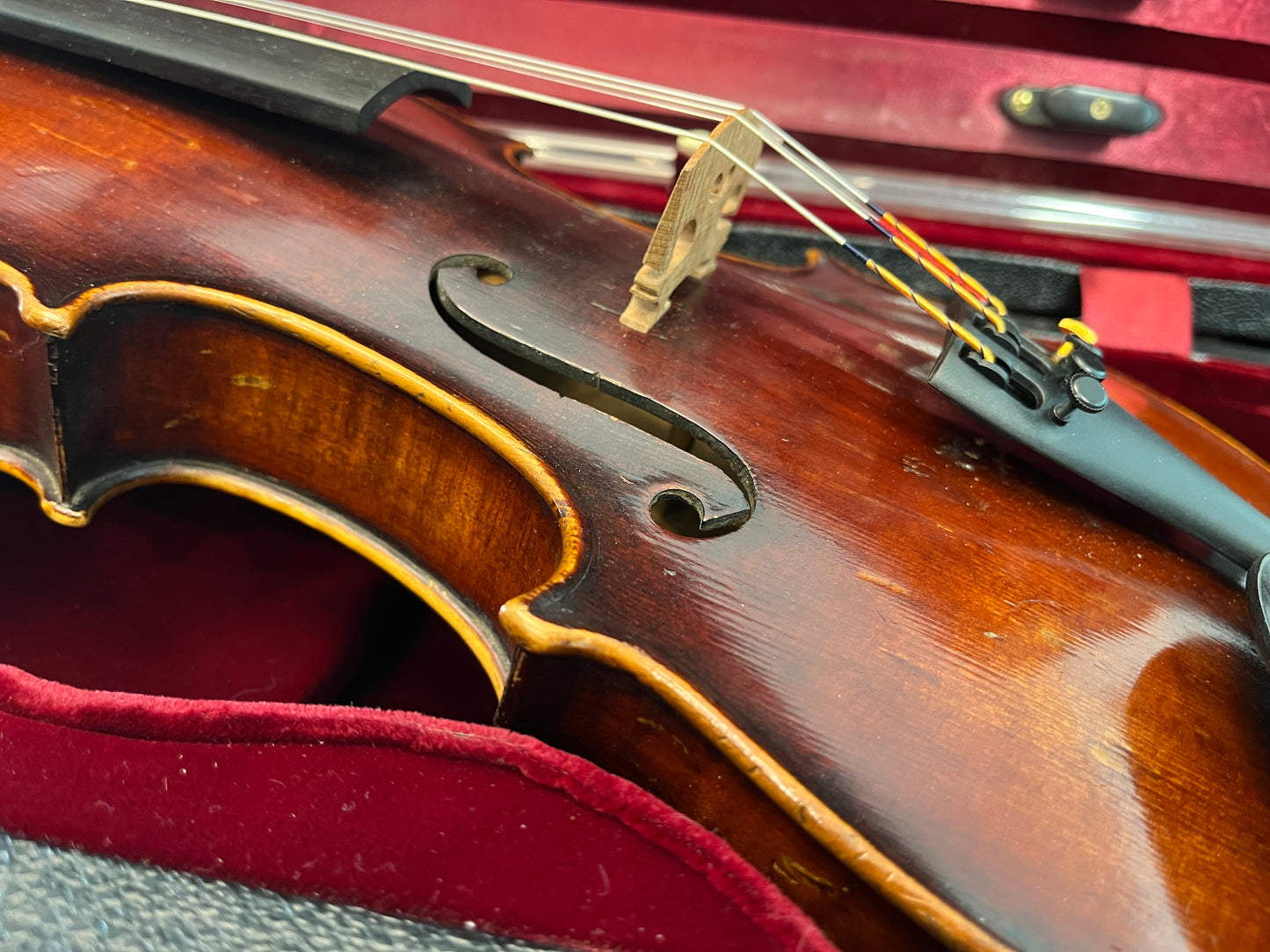 Dark Flamed and Deep sound, unbranded Strad copy Violin Circa 1950 Full Size 4/4