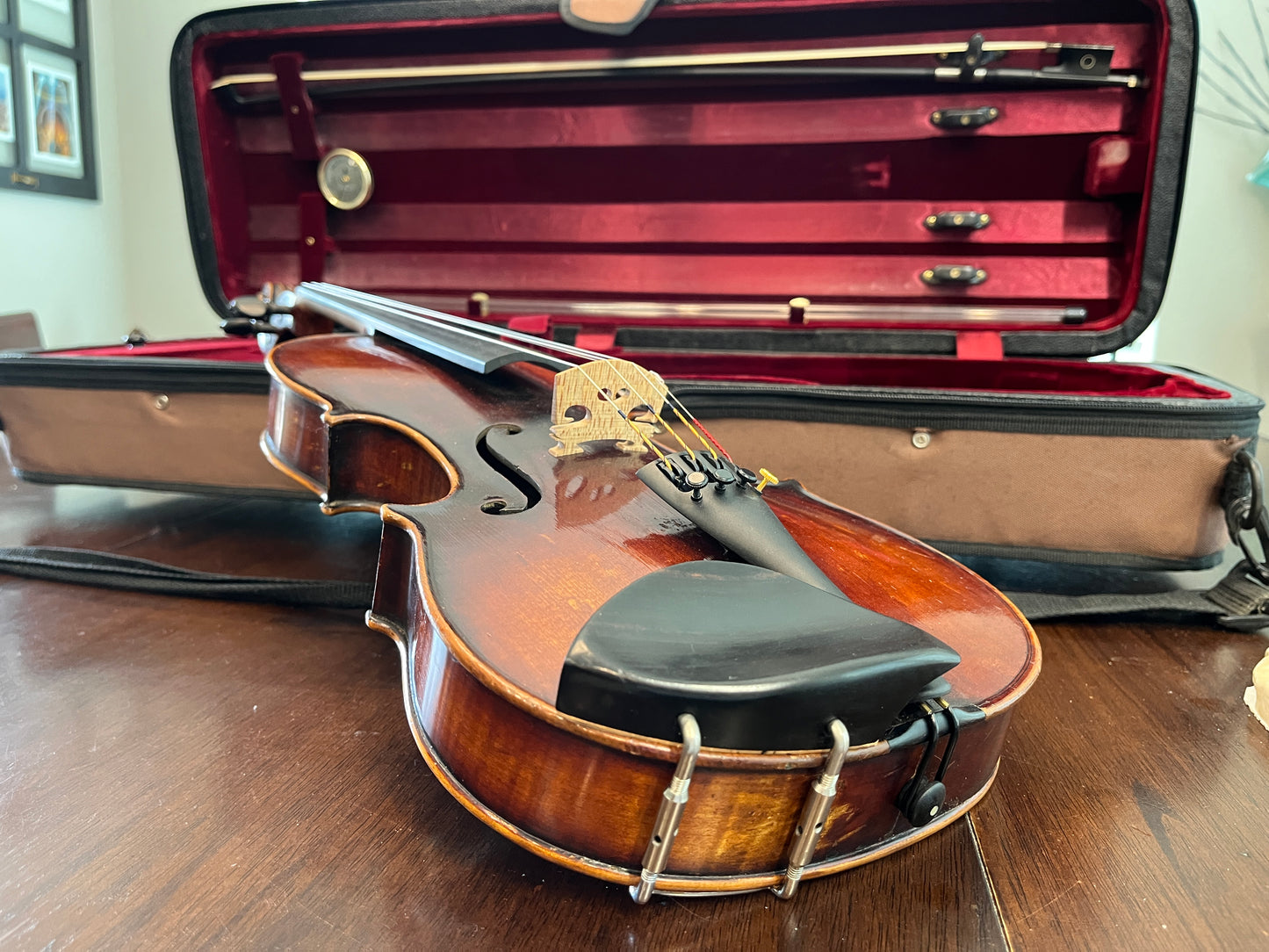 Dark Flamed and Deep sound, unbranded Strad copy Violin Circa 1950 Full Size 4/4