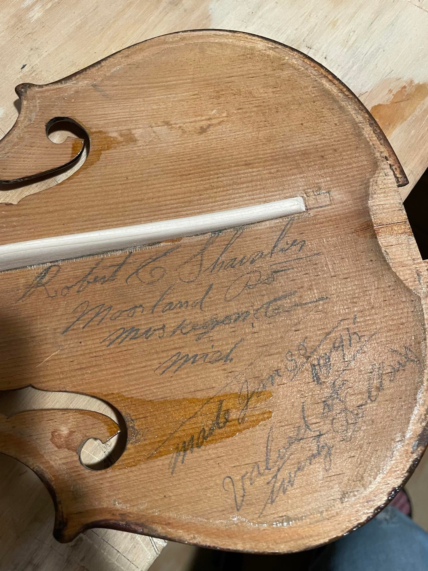Robert Shavalier Folk Fiddle / Violin 1895 Michigan