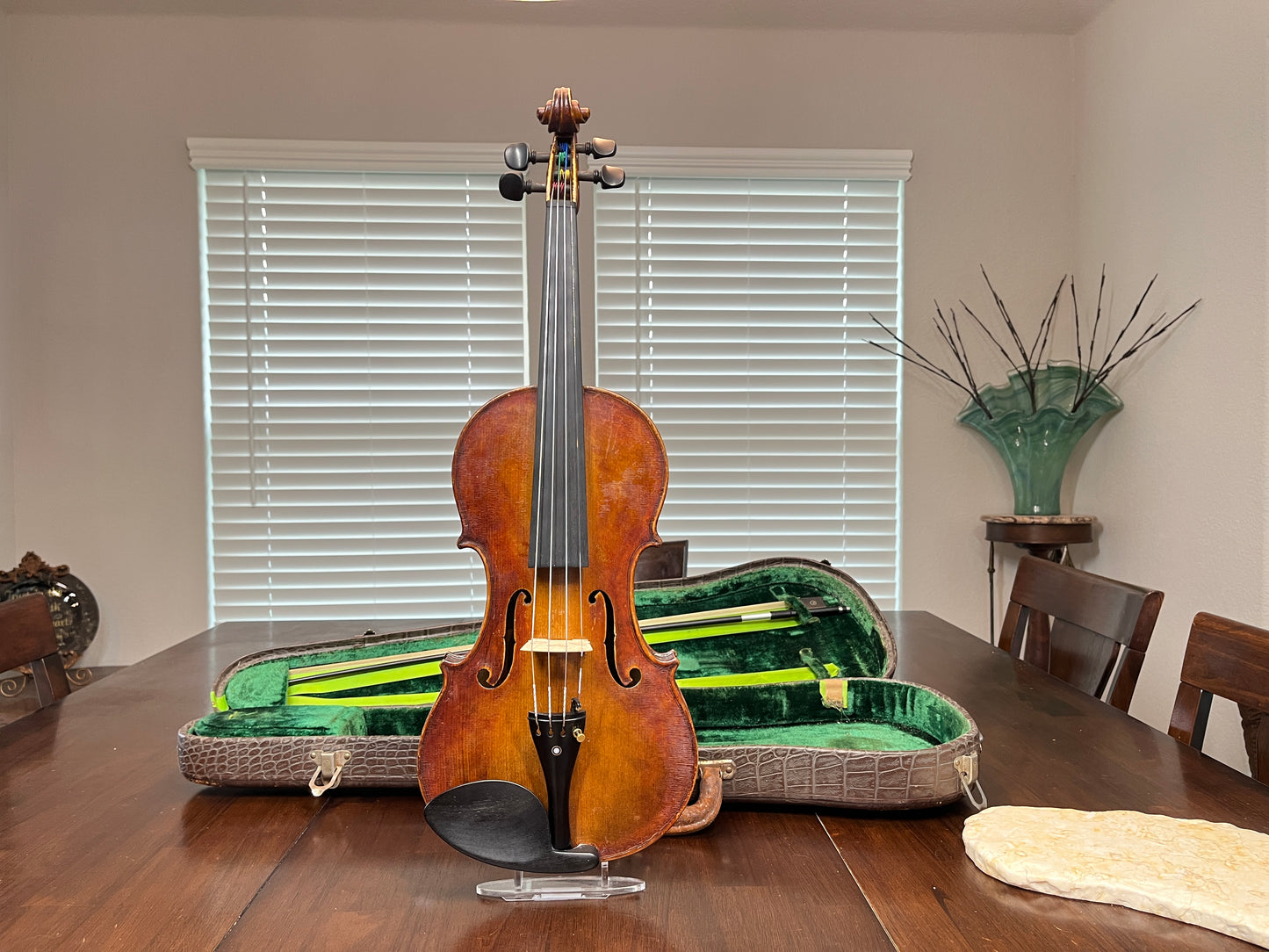 Historic American Made J. A. Wesco Violin 1901 - Oil Varnished full size 4/4, flamed Advanced and above