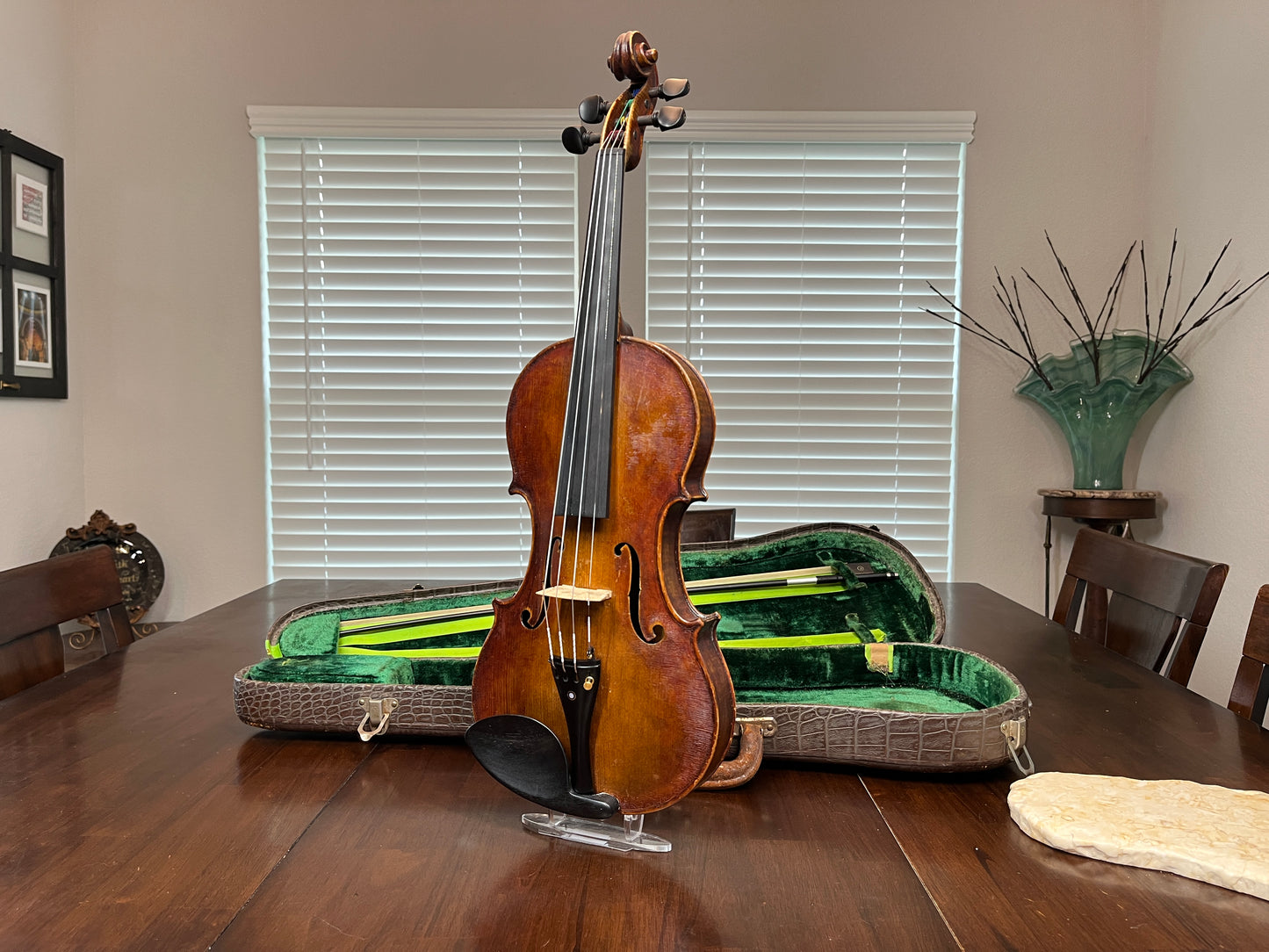 Historic American Made J. A. Wesco Violin 1901 - Oil Varnished full size 4/4, flamed Advanced and above