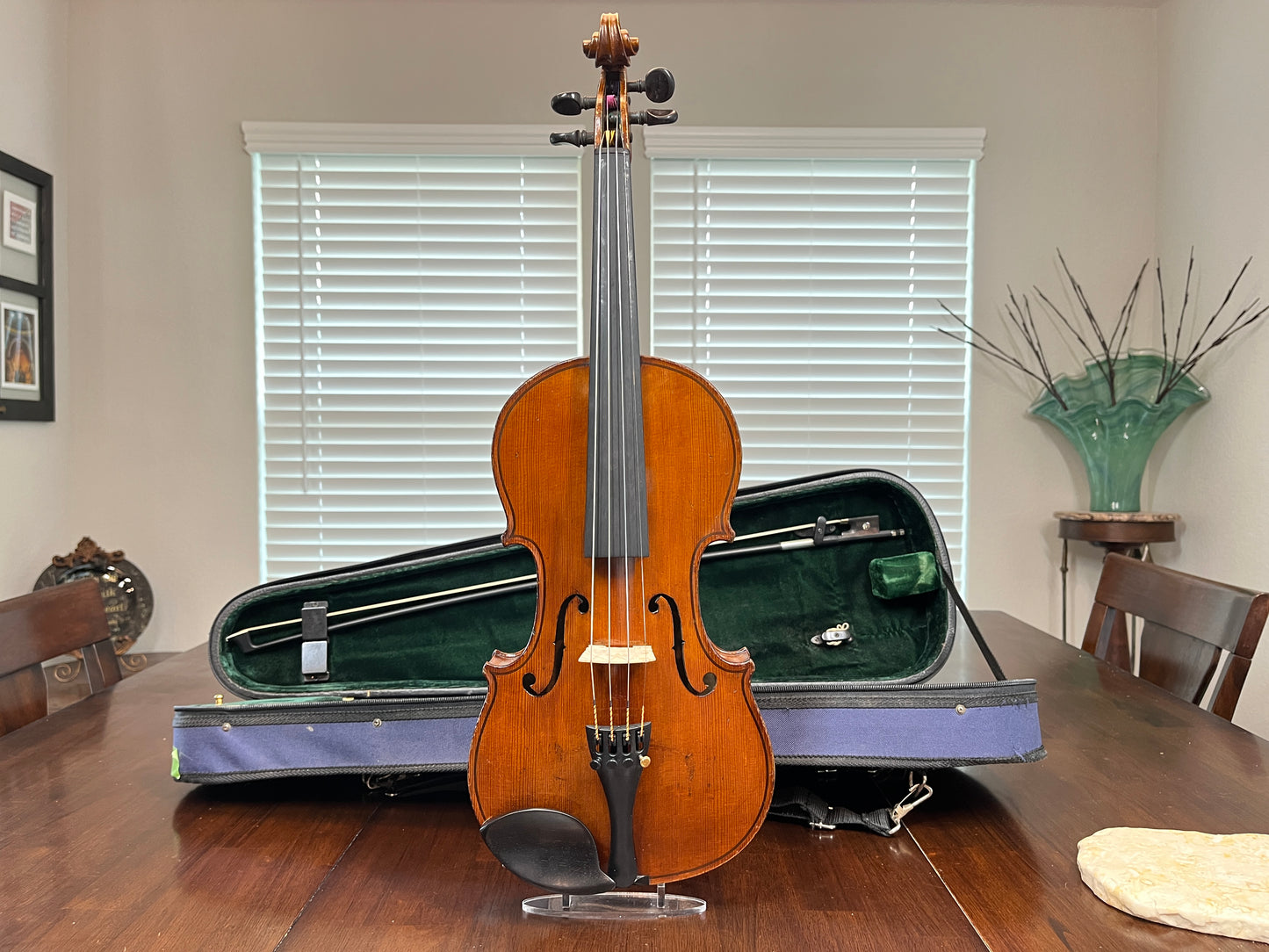 Flamed Eduard Reichart 1909 labeled full size vintage German violin