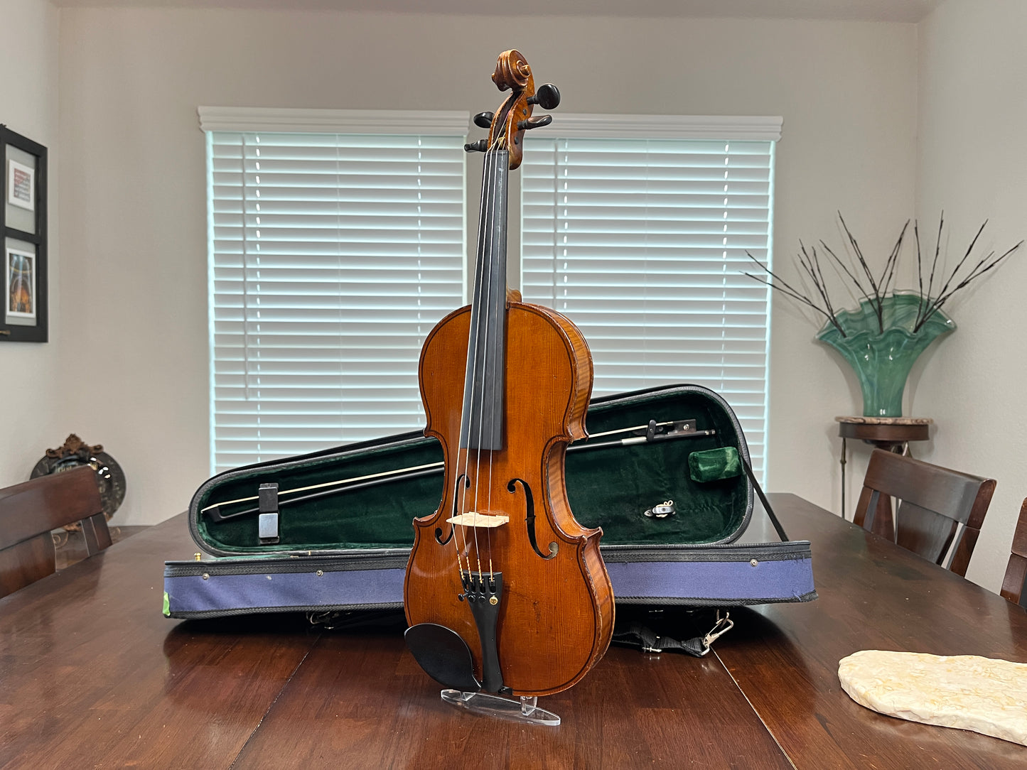 Flamed Eduard Reichart 1909 labeled full size vintage German violin