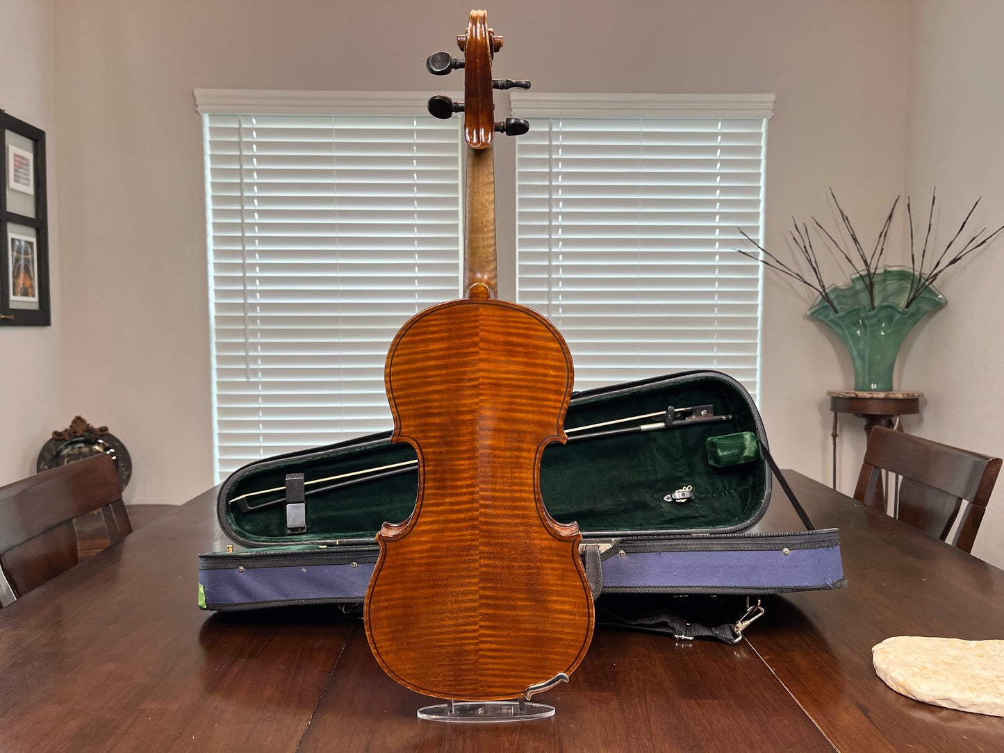Flamed Eduard Reichart 1909 labeled full size vintage German violin