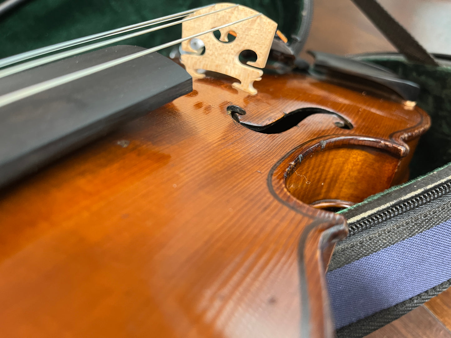 Flamed Eduard Reichart 1909 labeled full size vintage German violin