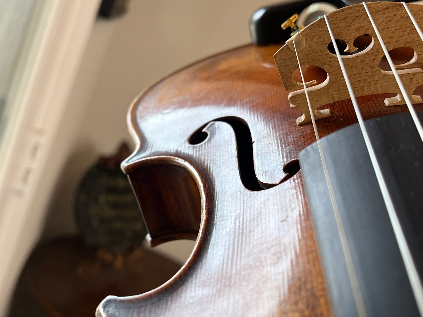 Flamed Hermann Geipel violin full size Strad copy 1935