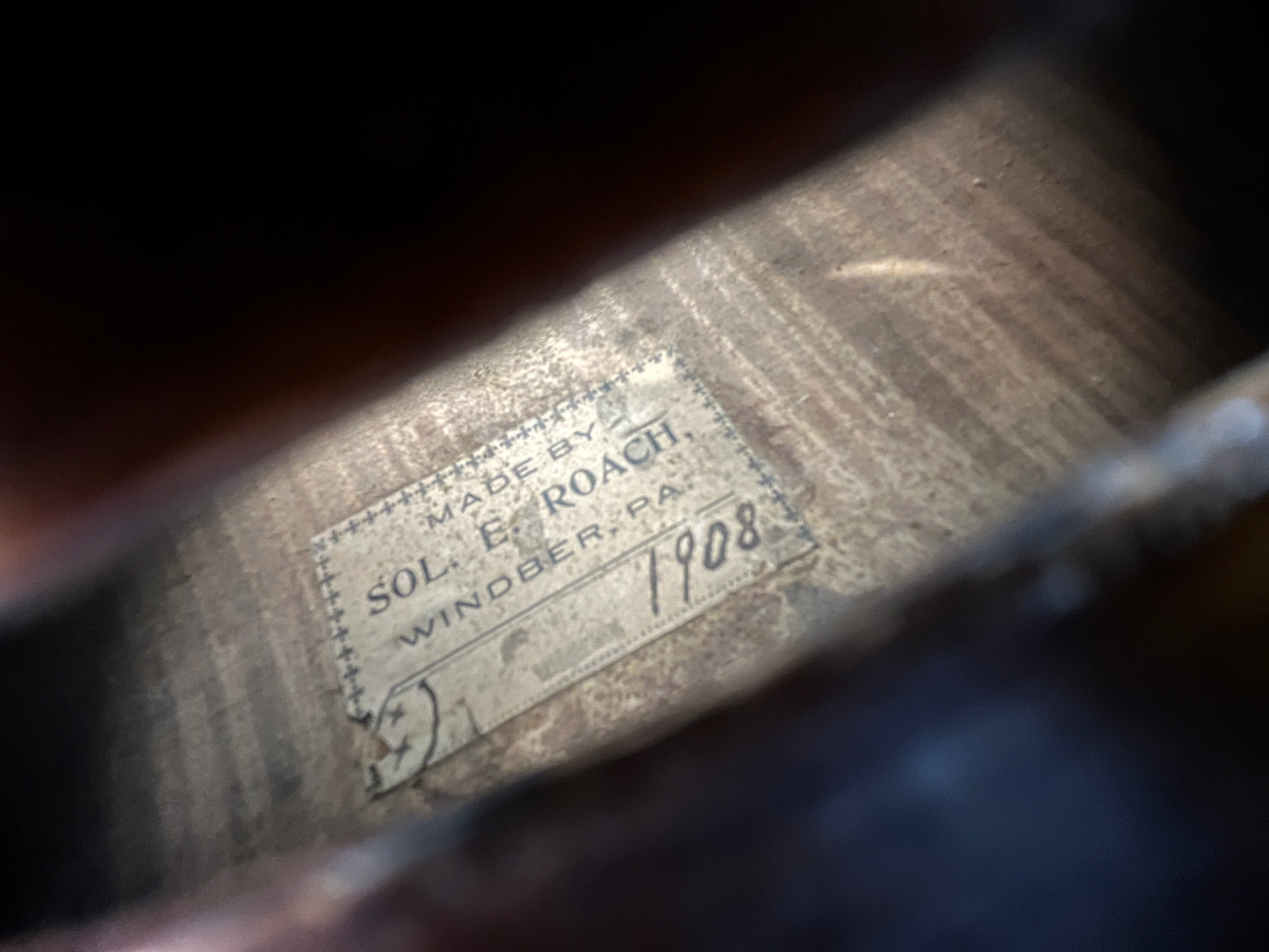 Flamed historic Selman 'Sol.' Roach 1908 Fiddle / violin