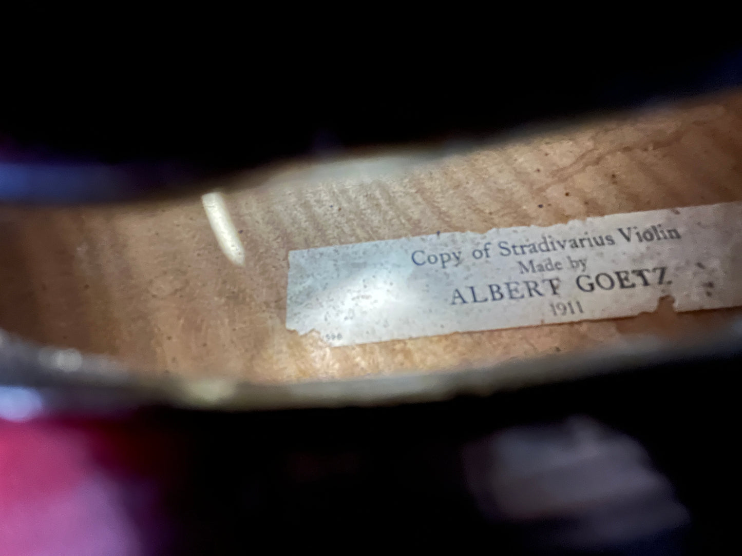 Flamed Albert Goetz Strad Copy 1911 Violin Advanced to Professional Full size 4/4 Diamond accented Tailpiece