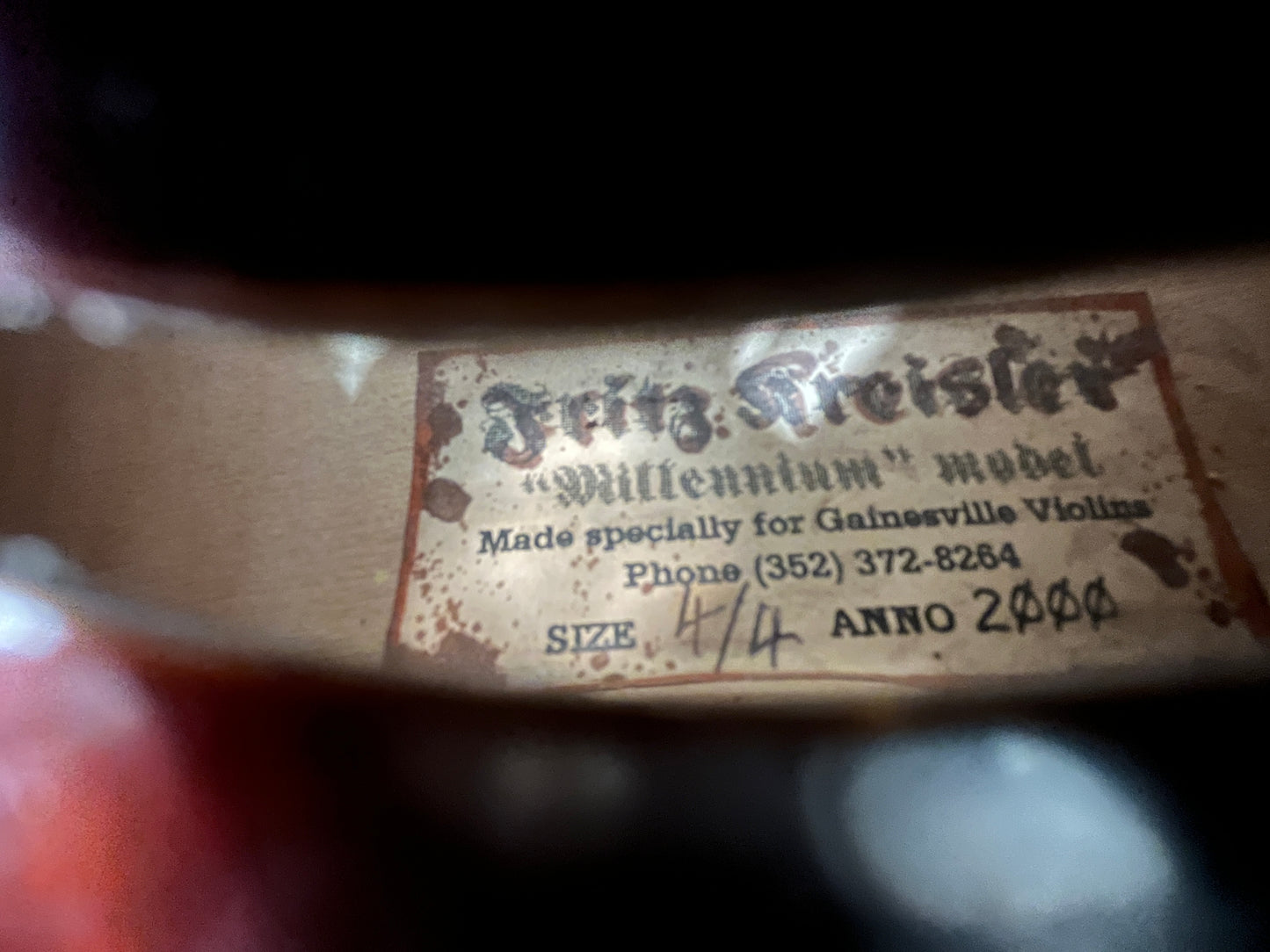 Advanced and above Fritz Kreisler 'Willennium' violin full size