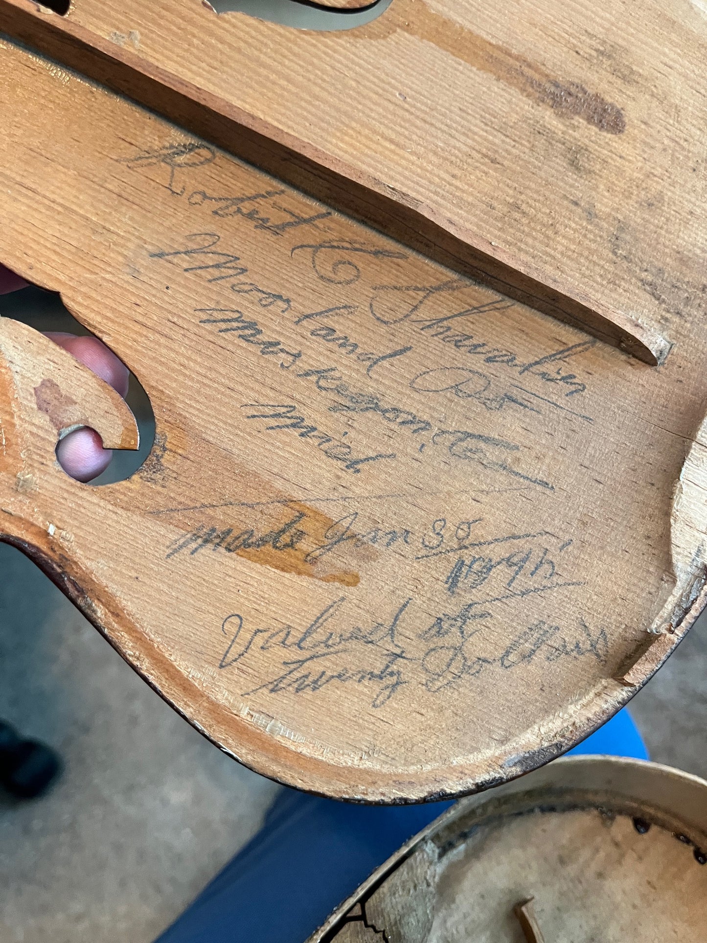 Robert Shavalier Folk Fiddle / Violin 1895 Michigan