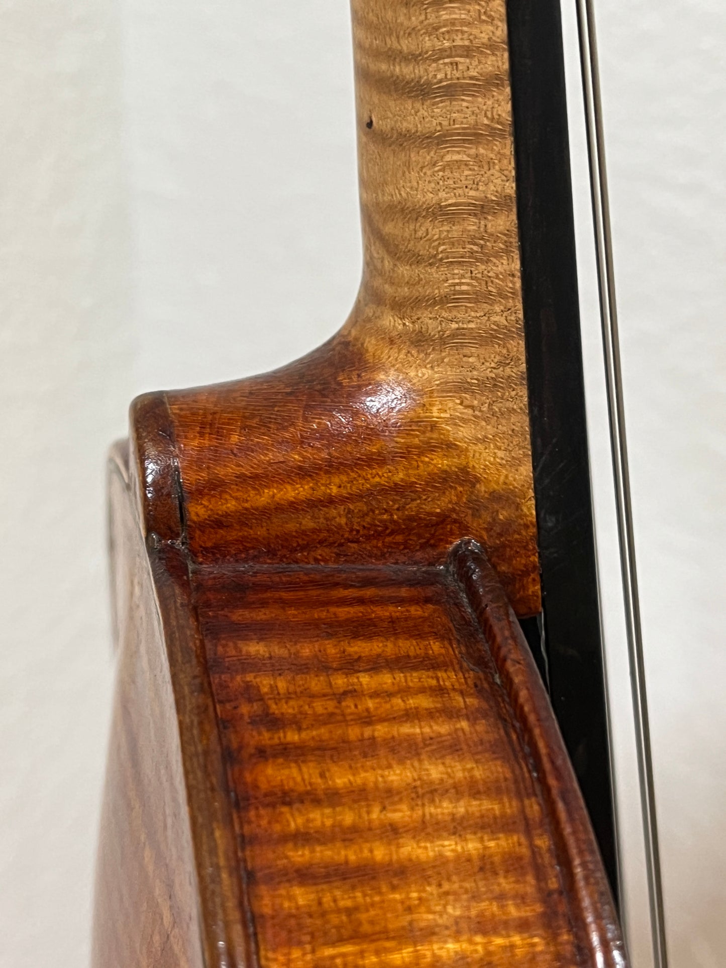 Bluegrass old tyme style folk Fiddle / Violin with the word 'Kezia' written inside - single piece flamed back
