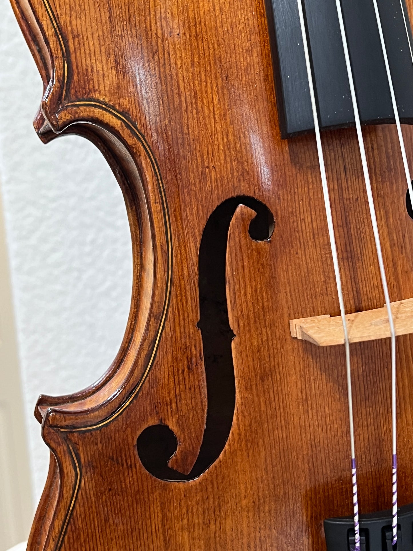 Bluegrass old tyme style folk Fiddle / Violin with the word 'Kezia' written inside - single piece flamed back