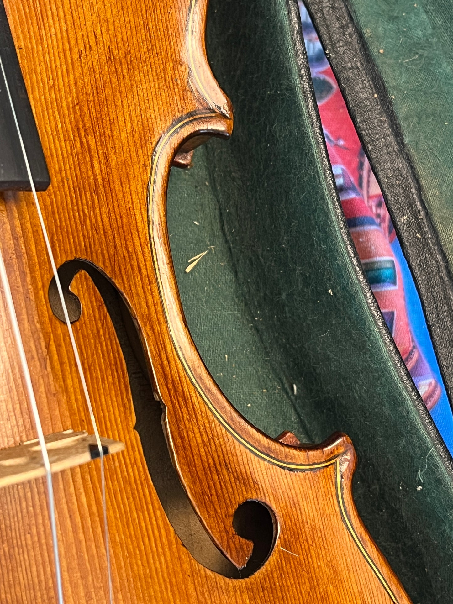 Bluegrass old tyme style folk Fiddle / Violin with the word 'Kezia' written inside - single piece flamed back