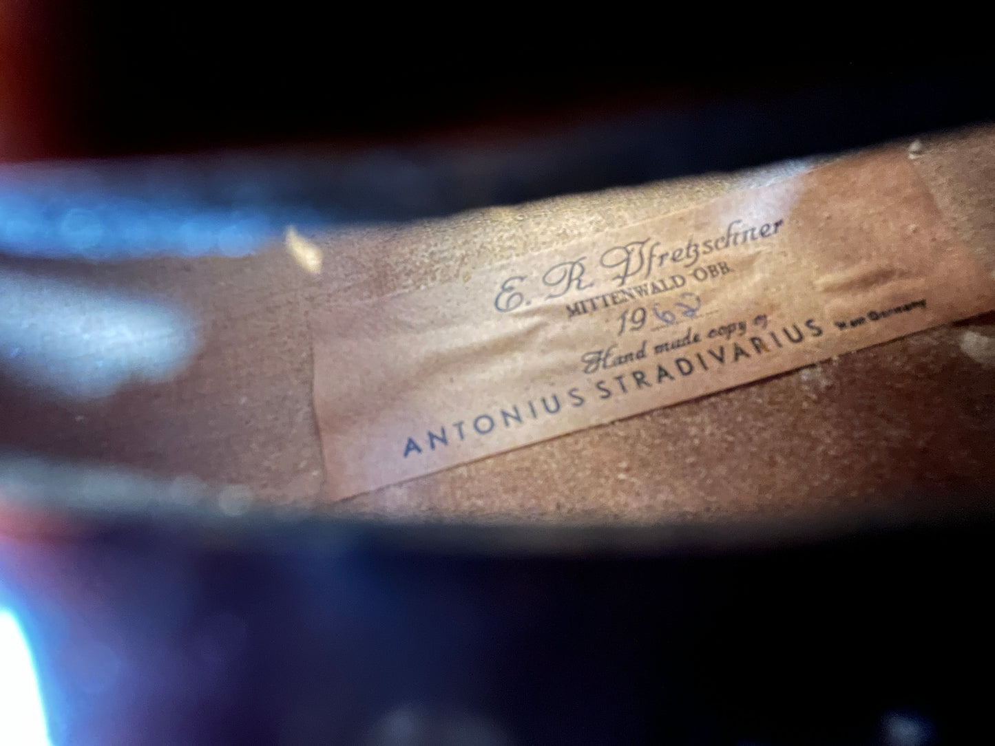 Full size E.R. Pfretzschner Strad copy 1968 made in Germany