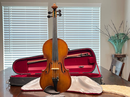 A. H. ( Abijah Hayes ) Seymour 1924 Violin 4/4 full size Nebraska maker Single piece flamed back