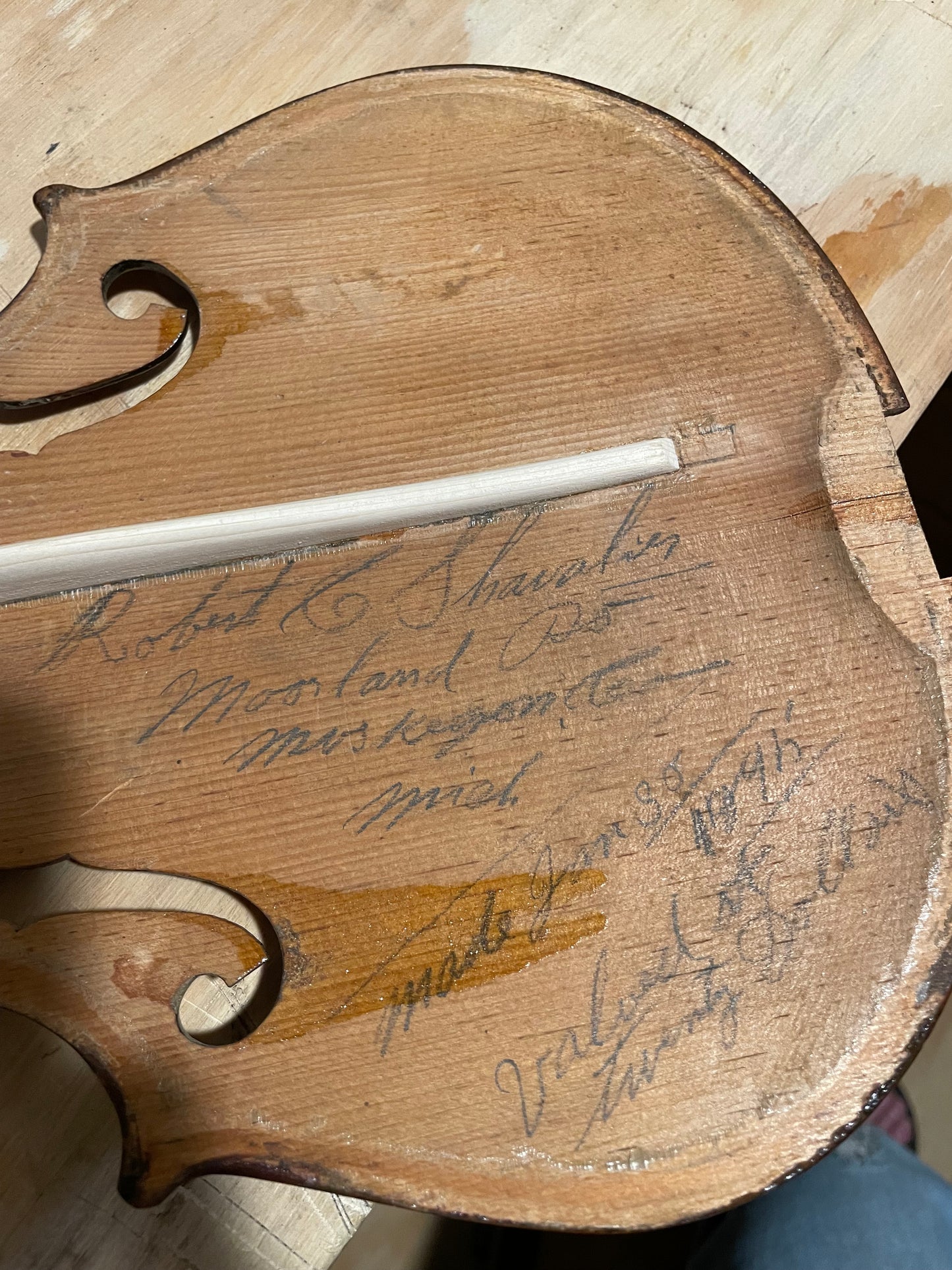 Robert Shavalier Folk Fiddle / Violin 1895 Michigan