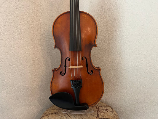 Powerful projection Unbranded Flamed and fluted Violin c. 1880-1920 with demo sound sample