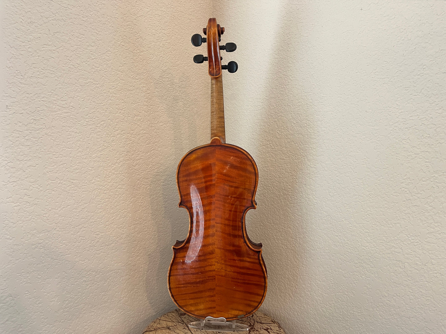 Powerful projection Unbranded Flamed and fluted Violin c. 1880-1920 with demo sound sample