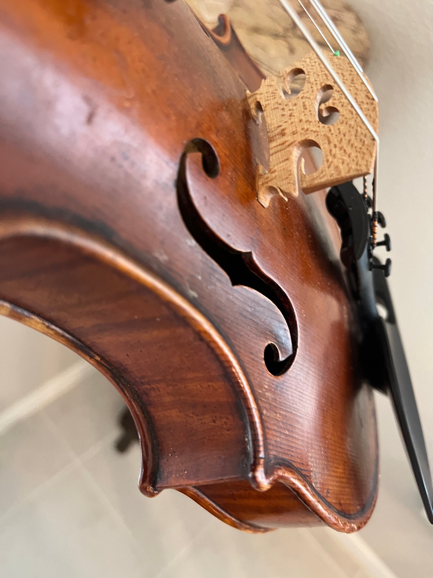 Powerful projection Unbranded Flamed and fluted Violin c. 1880-1920 with demo sound sample