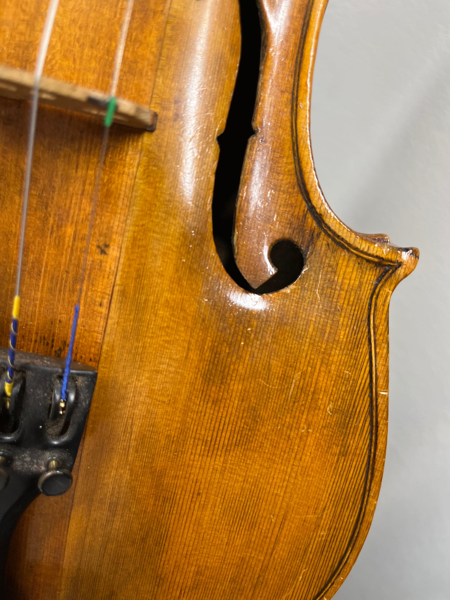 Hopf Stamped Fiddle c. 1890 'Repaired and Developed by A. W. Van Dorston 1908'