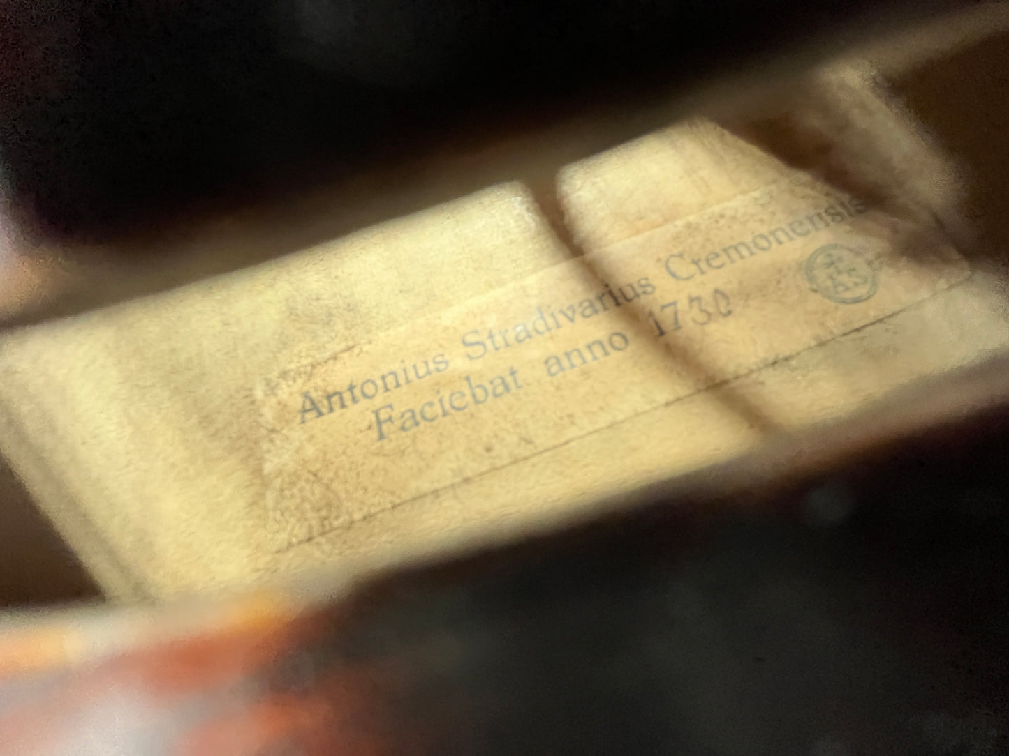 Dark flamed Anonymous Antonius Stradivarius Cremonensis Faciebat anno 1730 copy +AS c. 1900 full size 4/4