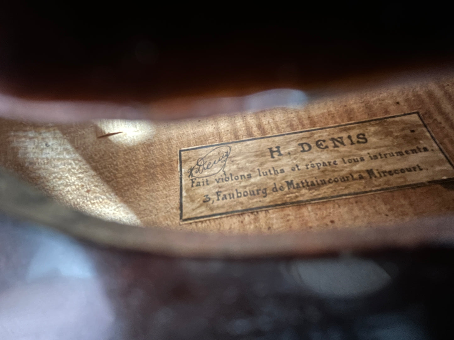 Flamed H. Denis France Stradivarius copy c. 1900-1930 France Full Size 4/4