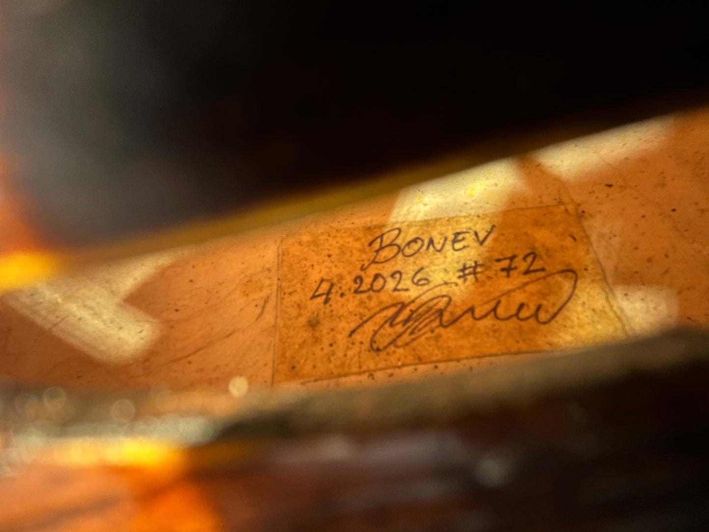 Bonev Violins #72 Bench made 2026 Advanced to Professional Full Size violin Single piece back Flamed