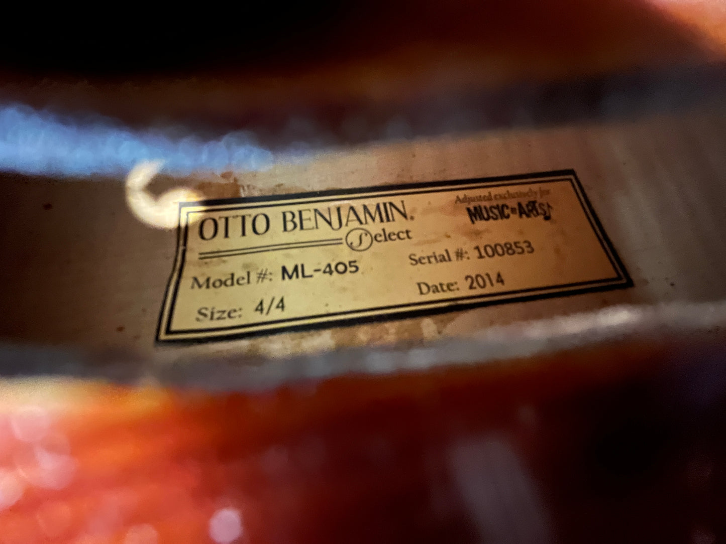 *Demo - Single piece back Otto Benjamin violin 4/4 - Likely made by Eastman Strings ML-405 2014 full size
