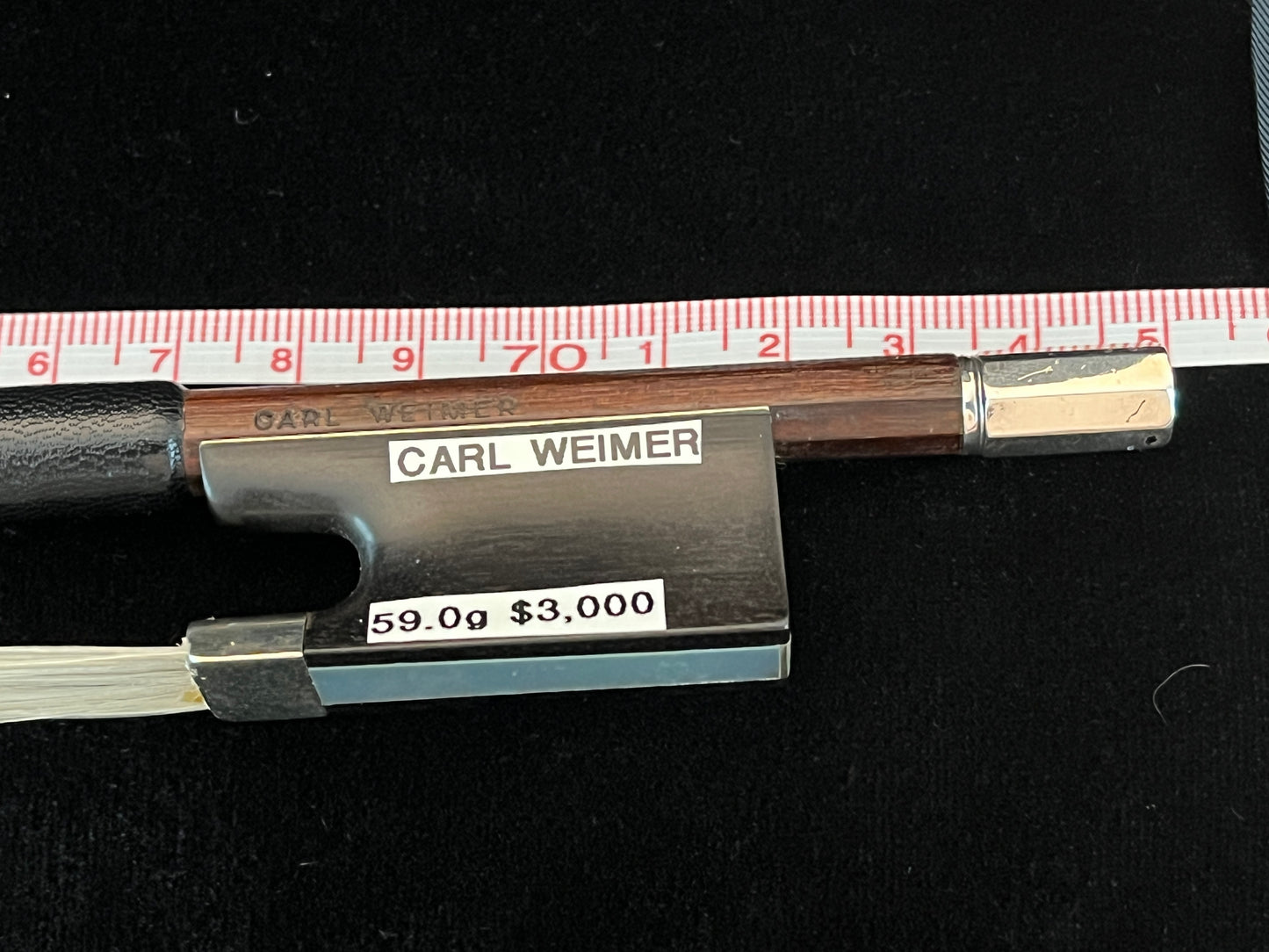 Carl Weimer stamped Violin bow vintage antique 59 grams approx