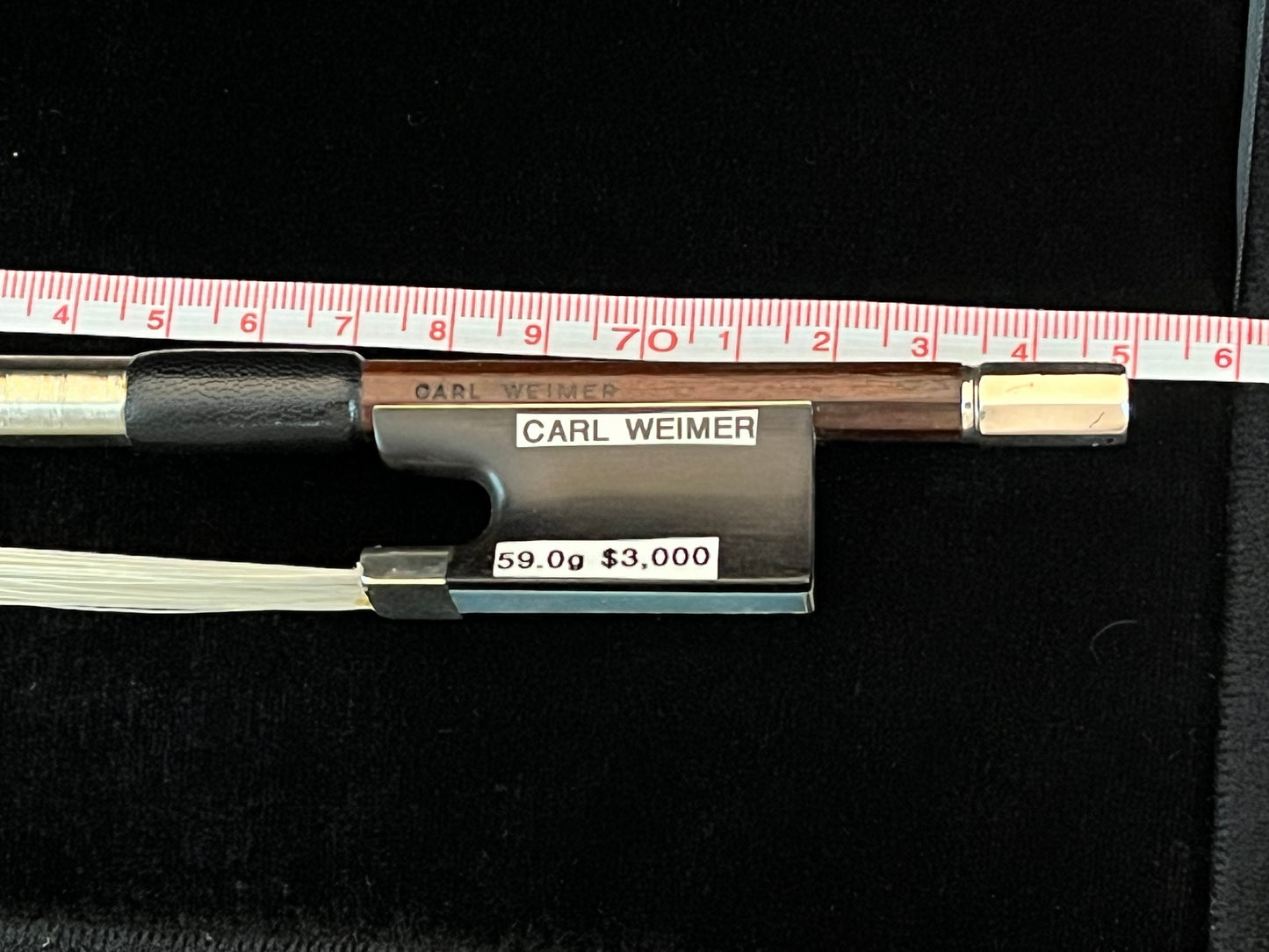 Carl Weimer stamped Violin bow vintage antique 59 grams approx