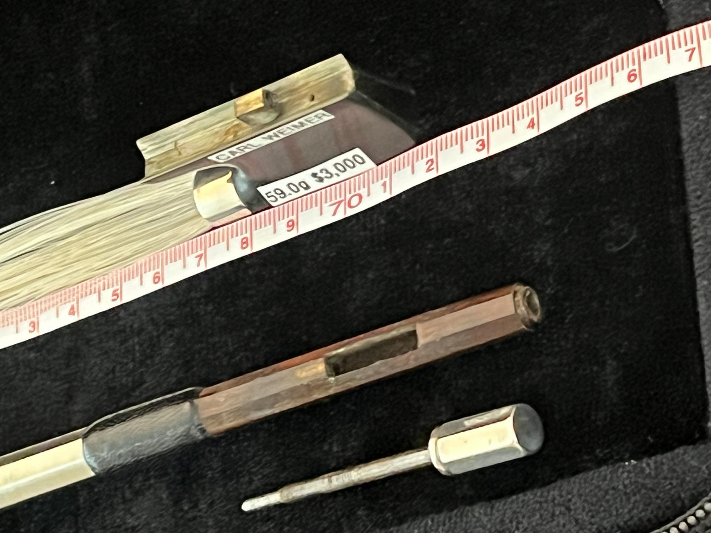 Carl Weimer stamped Violin bow vintage antique 59 grams approx