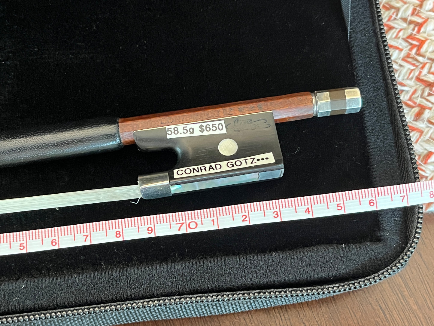 Antique vintage Conrad Gotz*** 3 star Violin Bow - grafted, repaired, and just a bit longer