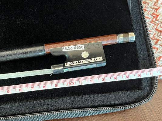 Antique vintage Conrad Gotz*** 3 star Violin Bow - grafted, repaired, and just a bit longer