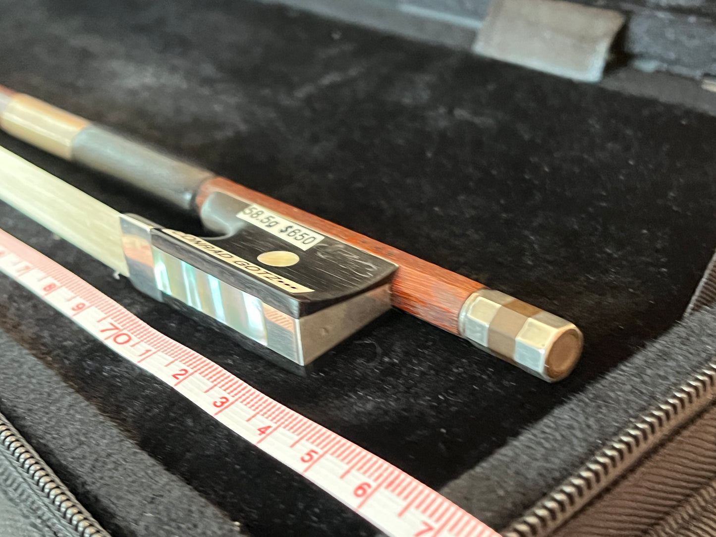Antique vintage Conrad Gotz*** 3 star Violin Bow - grafted, repaired, and just a bit longer