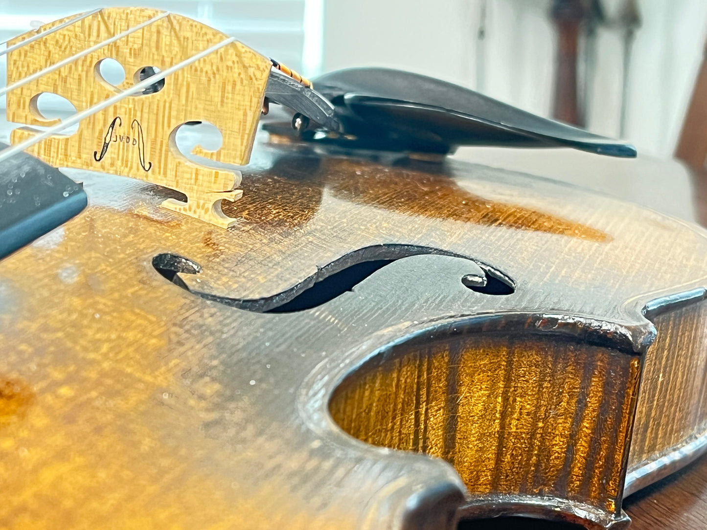 Flamed fiddle by legendary American maker Selman ' Sol. ' E Roach 1925 violin