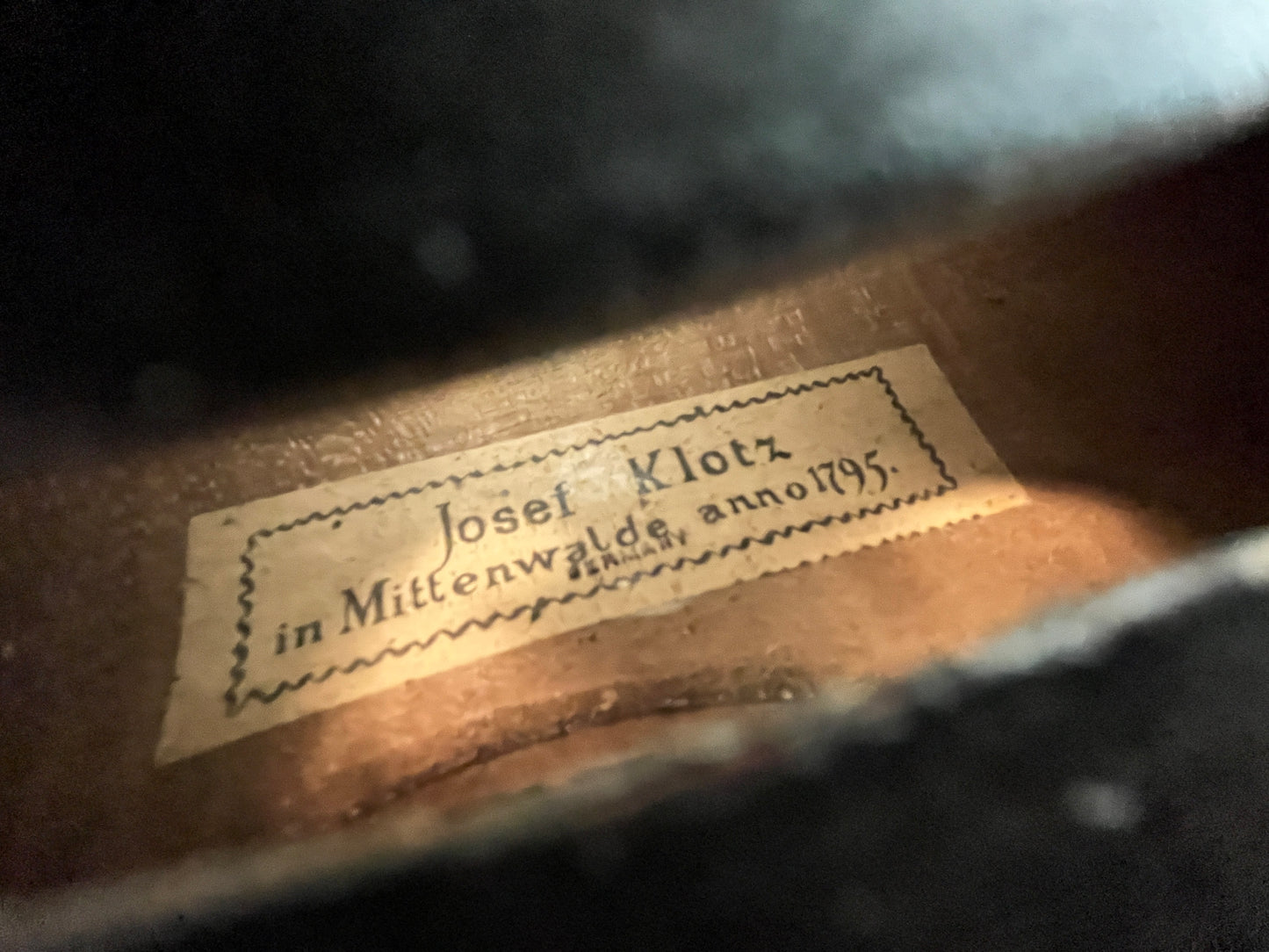 German Josef Klotz copy c. 1880-1920 single piece back violin full size 4/4
