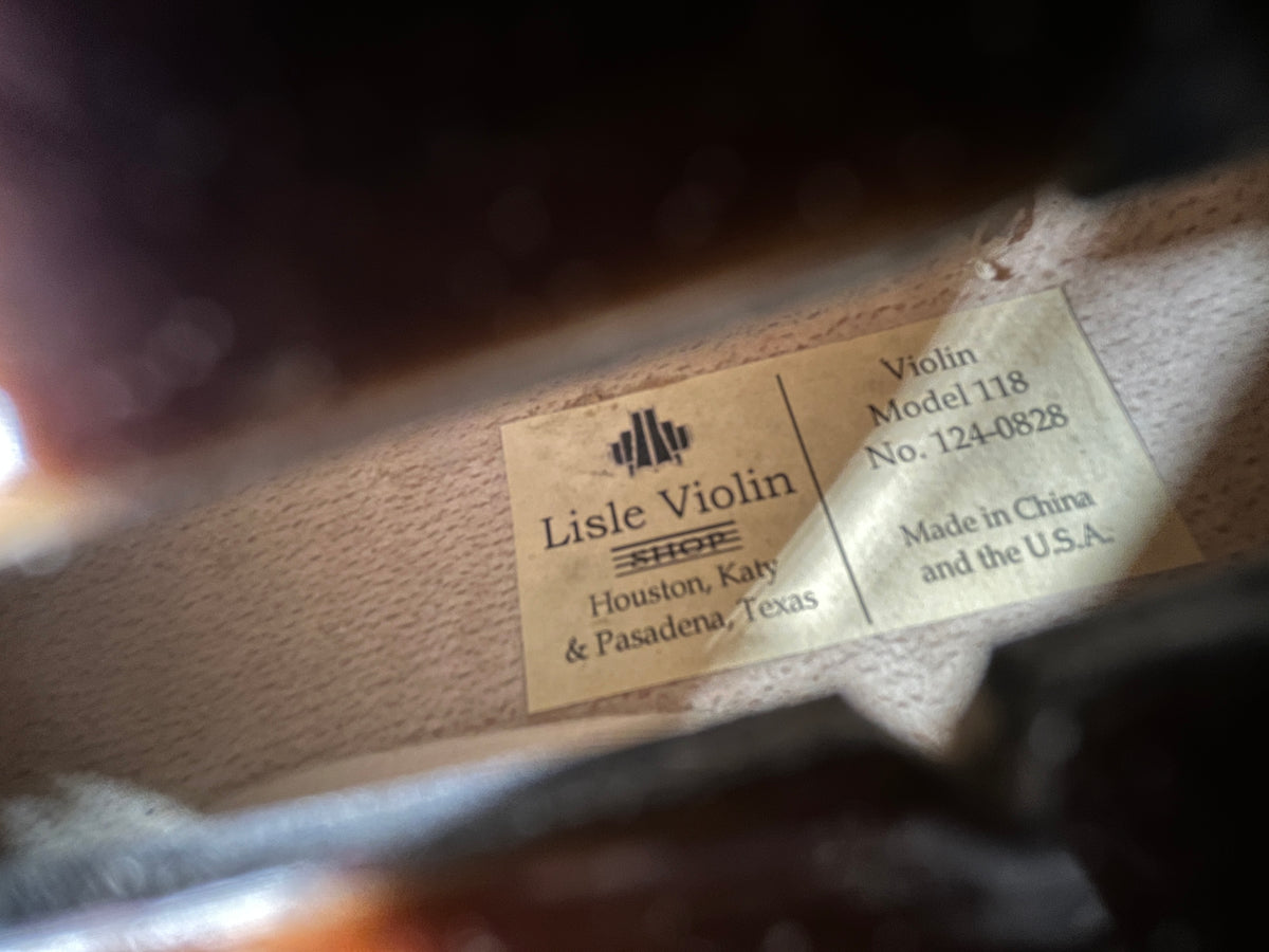 Full size Flamed Lisle Violin Shop Model 118 violin with case and bow