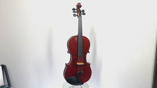 Unbranded 5-string (five string) Fiddle violin - excellent overtones geared pegs 4/4